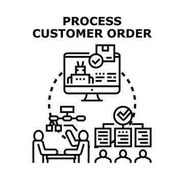Process customer order vector concept illustrating automation Stockillustratie