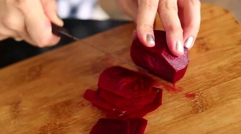 Process of cutting  beets 스톡 동영상 54826129