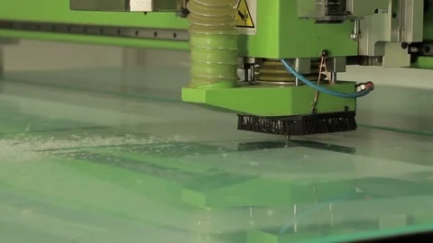 Process of the cutting glass Stock Footage 69147086