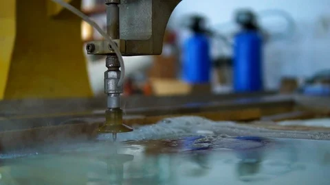 Process of cutting glass sheets fixed thoroughly on uniform and flat Stock Footage 125867006