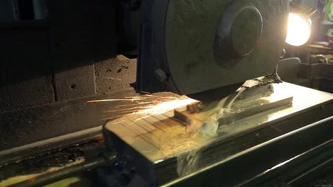 Process of cutting topsheet of billet by tool on mill Stock Footage 71390030