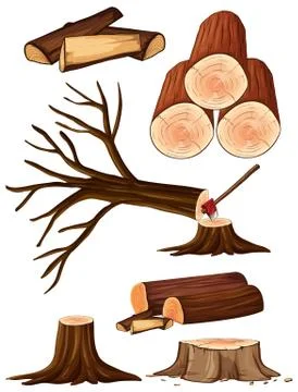 A Process of Cutting Tree 스톡 일러스트