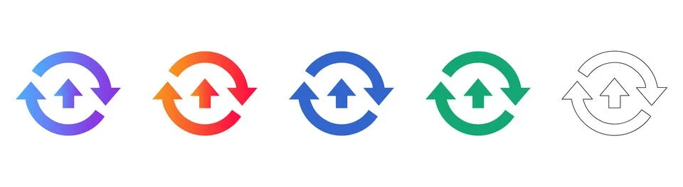 Process Cycle Refresh Icons Illustrazione stock