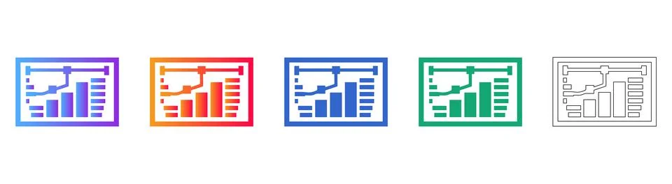 Process Data Visualization Icons Illustrazione stock