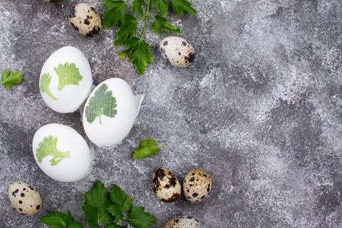 Process of decorating Easter eggs Stock Photos