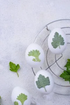 Process of decorating Easter eggs Stock Photos