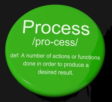 Process definition button showing result from actions or functions Иллюстрация