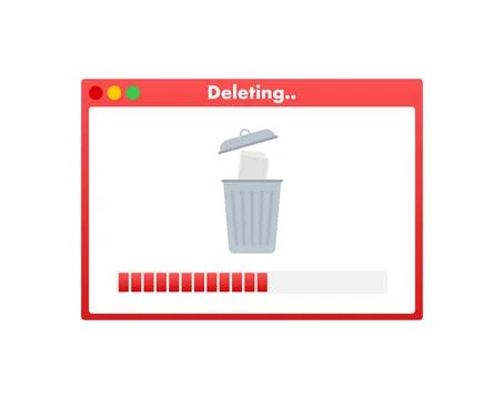 Process Delete file in paper. Remove document. Vector stock illustration. Illustrazione stock