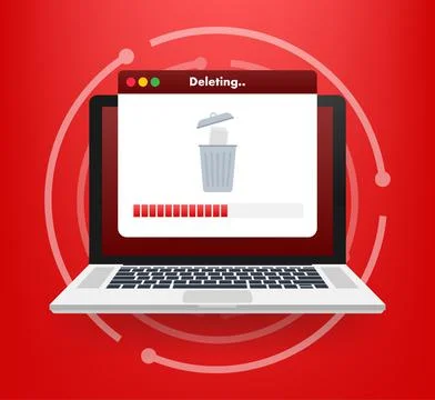 Process Delete file in paper. Remove document. Vector stock illustration. Stock Illustration