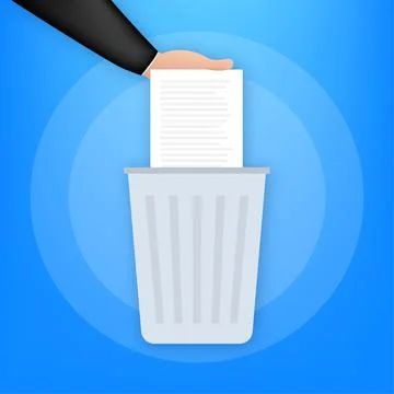 Process Delete file in paper. Remove document. Vector stock illustration. Stock Illustration