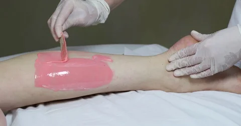 Process depilation female legs and hands Stock Footage 72828648