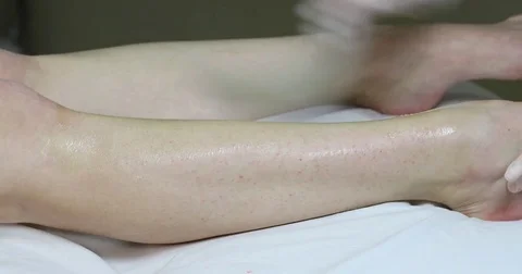 Process depilation female legs and hands Stock Footage 72828796