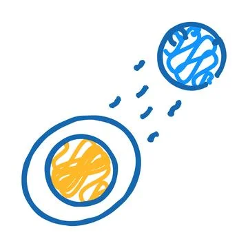 Process describing ebb and flow icon doodle illustration Stock Illustration