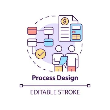 Process design concept icon Illustrazione stock