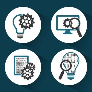 Process design. strategy and technology concept Stock Illustration