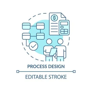 Process design turquoise concept icon Illustrazione stock