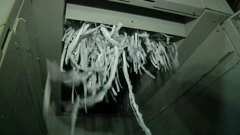 The process of destruction of paper documents on an industrial shredder Stock Footage 105132227