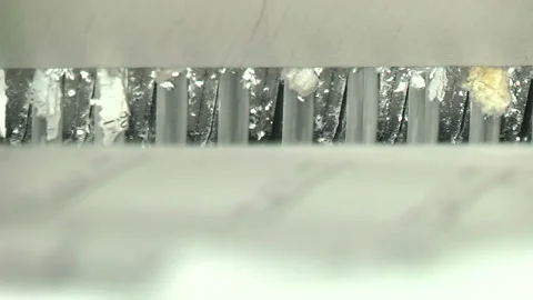 The process of destruction of paper documents on an industrial shredder Stock Footage 105132877