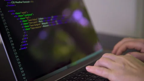 The process of developing the website by programmer. Stock Footage 201569842