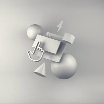 Process development interface web site. 3d render Stock Illustration