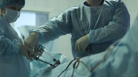 Process difficult surgery on the uterus Stock Footage 72982568