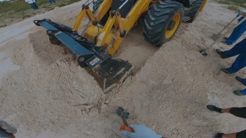 The process of digging out sand with a s... | Stock Video | Pond5