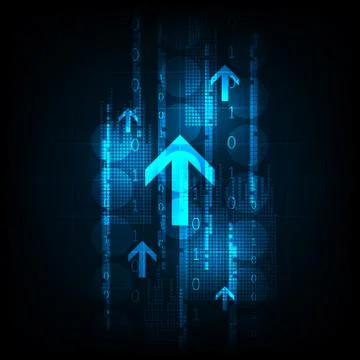 The process of digital data into the future. Stock Illustration