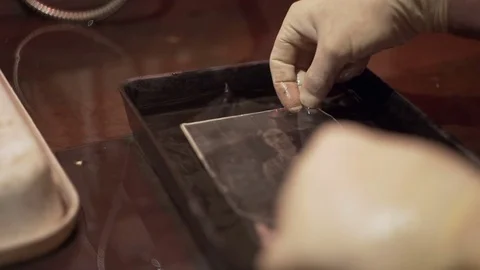 Process displays a photo close-up Stock Footage 71586577