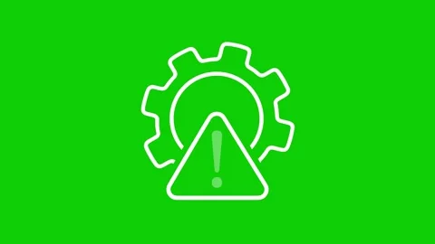 Process disruption aleart animation warning gear motion graphics Stock Footage 330542034