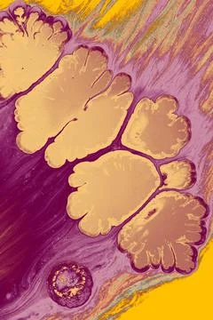 Process of dissolving acrylic paint into water. Amazing abstract background Stock Illustration