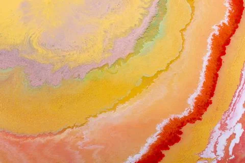 Process of dissolving acrylic paint into water. Amazing abstract background Stock Illustration
