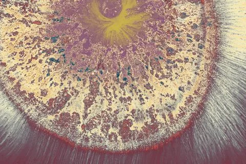 Process of dissolving acrylic paint into water. Amazing abstract background Stock Illustration