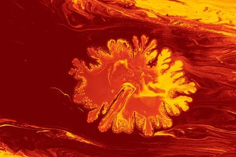 Process of dissolving acrylic paint into water. Amazing abstract background Stock Illustration