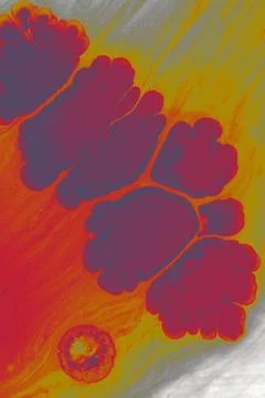 Process of dissolving acrylic paint into water. Amazing abstract background Stock Illustration