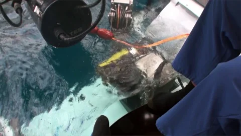 Process of dive submarine underwater in Pacific Ocean. Stock Footage 72548168