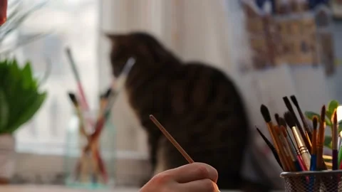 The process of drawing . Stock Footage 229376502