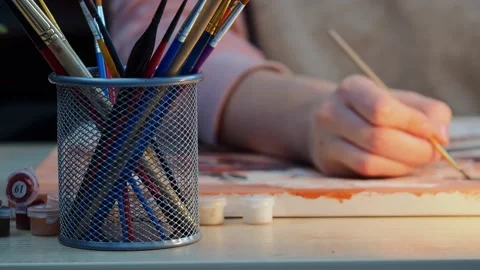 The process of drawing . Stock Footage 229488534