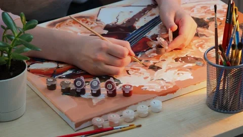 The process of drawing . Stock Footage 229488545