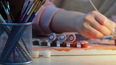 The process of drawing . Stock Footage 229488553