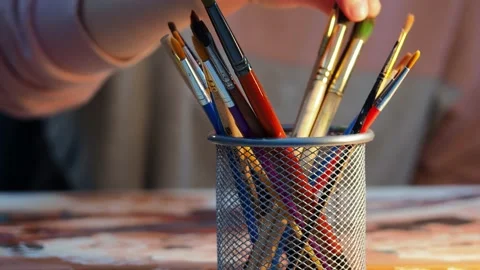 The process of drawing . Stock Footage 229488570