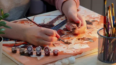 The process of drawing . Stock Footage 229488571