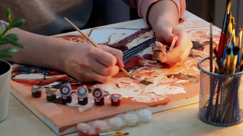 The process of drawing . Stock Footage 229488600