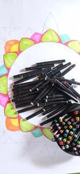 The process of drawing Stock Photos