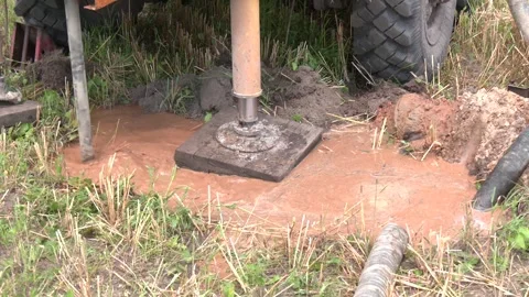 The process of drilling a hole on the water Stock-Footage 321829727