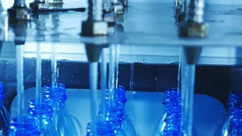 Process of drinking water production in drinking water plants Stock Footage 142369733