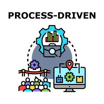 Process driven business strategy vector concept illustration Stock Illustration