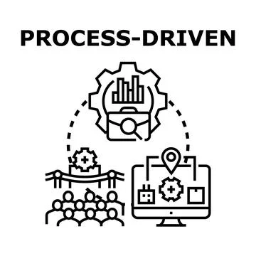 Process driven business strategy vector concept illustration Stock Illustration