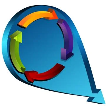 Process drop arrow Stock Illustration