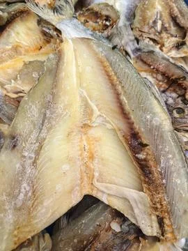The process of drying milkfish. Stock Photos