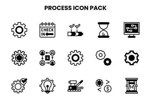 Process DuoTone Design Icons Pack Stock Illustration
